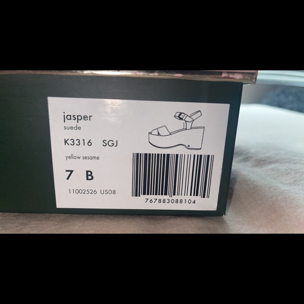 Kate spade yellow platform wedges - Picture 3 of 5